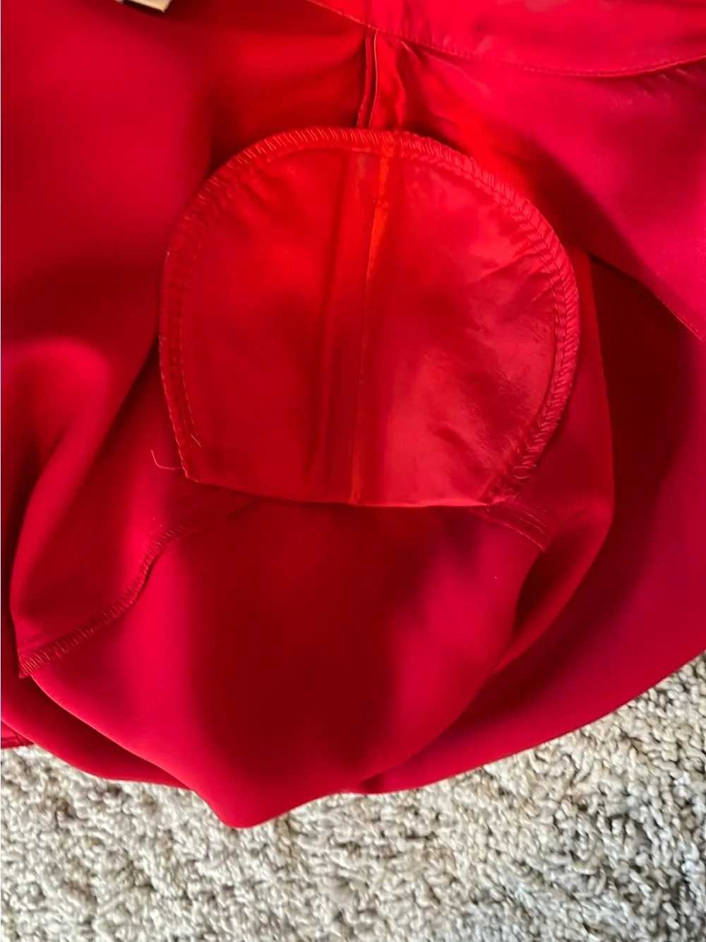 VTG Red Silk Button-Down Blouse Size 4 Feminine Drapey - Picture 5 of 9